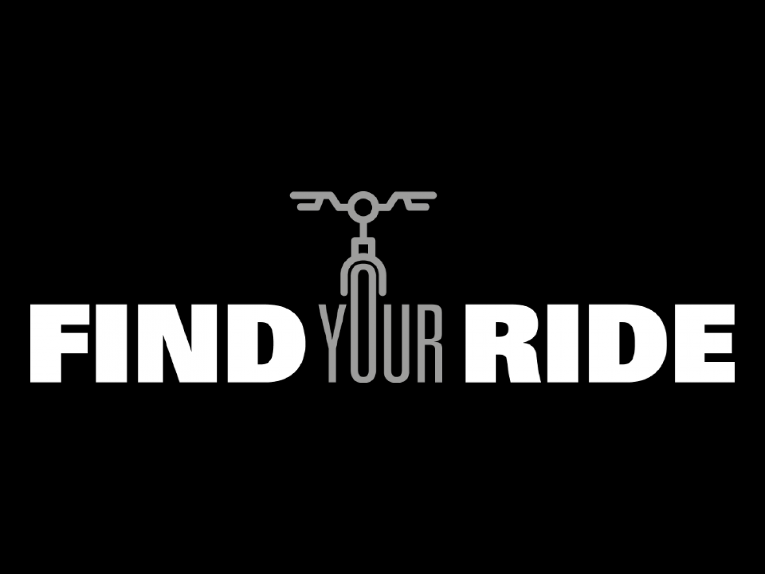 Black and white version of the logo design for Find Your Ride