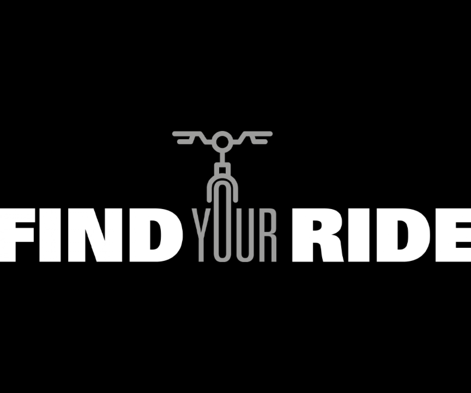 Black and white version of the logo design for Find Your Ride