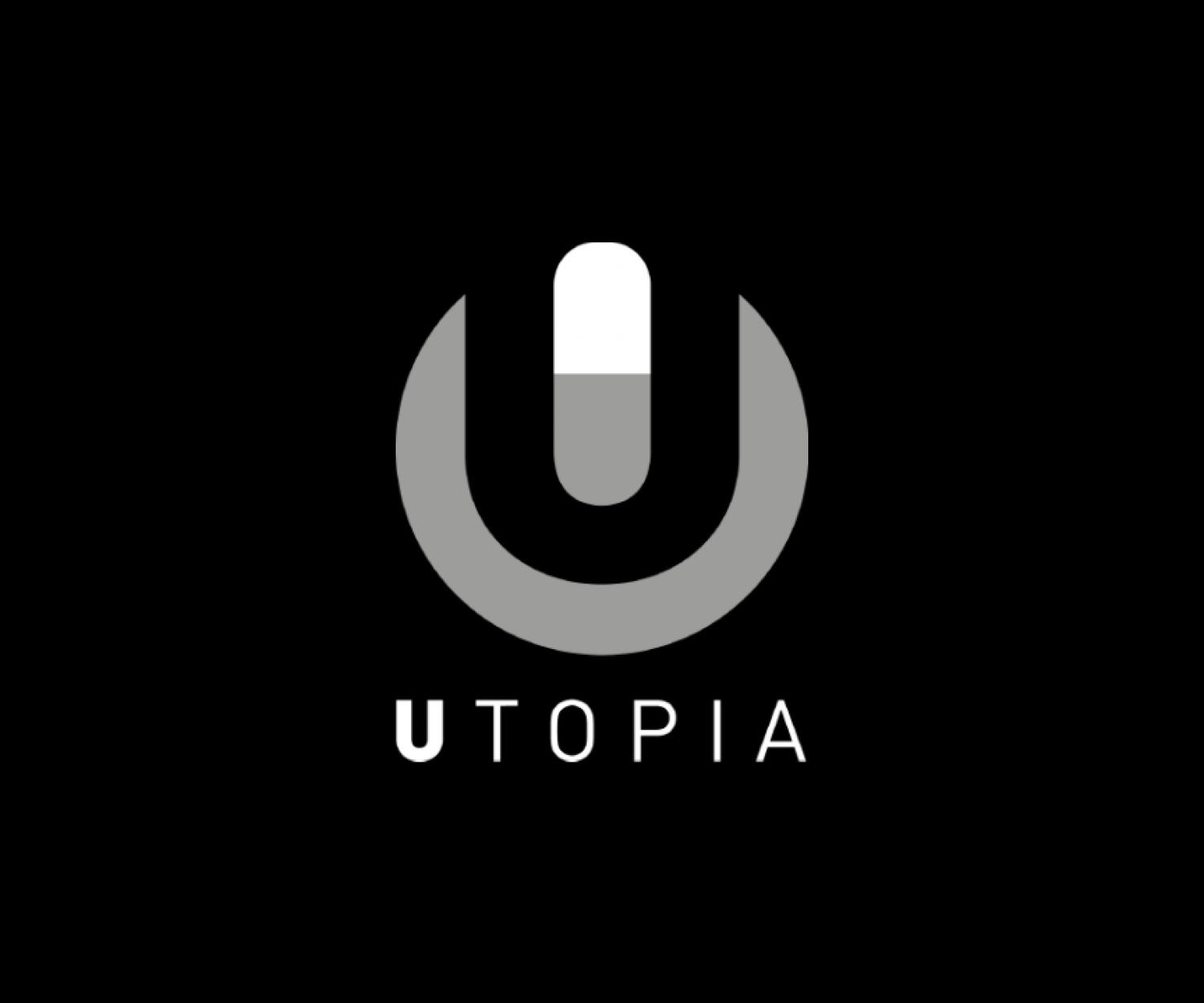 Grayscale logo design for Utopia