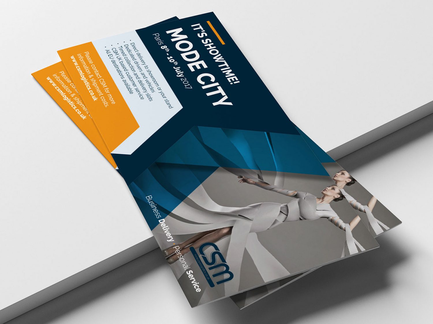 Print design of a leaflet for CSM Logistics