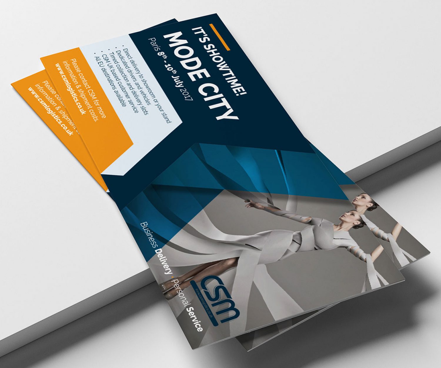 Print design of a leaflet for CSM Logistics