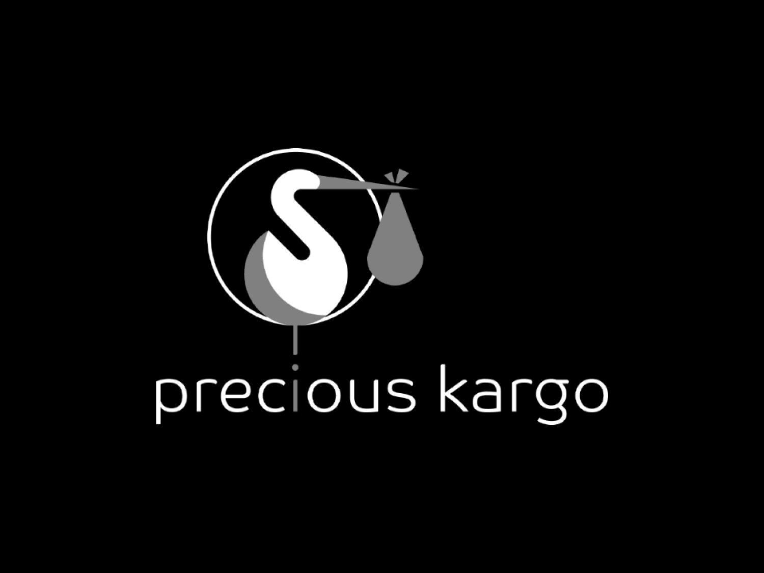 Light grayscale logo design for Precious Kargo brand design