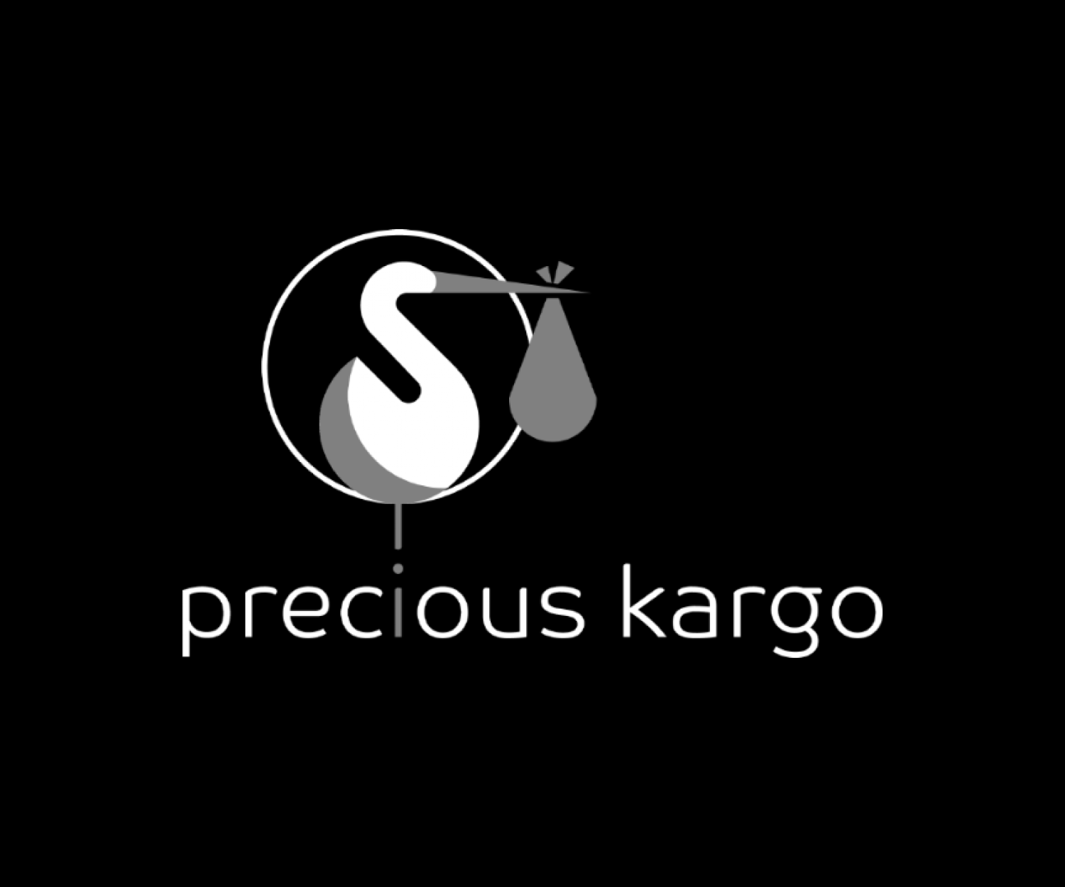 Light grayscale logo design for Precious Kargo brand design