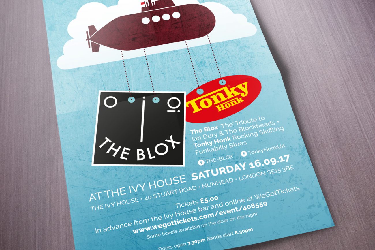Illustration of one of Graphite Design's print designs for a music event in London